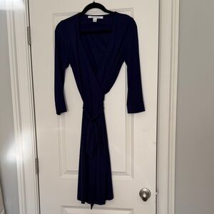Diane Von Furstenberg Deep Blue Long Sleeve Dress